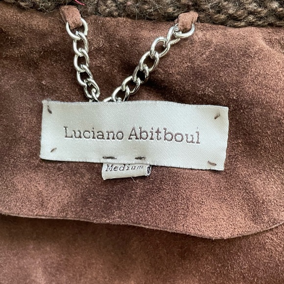Luciano Abitboul suede and knit long boho hooded sweater coat - Picture 9 of 13